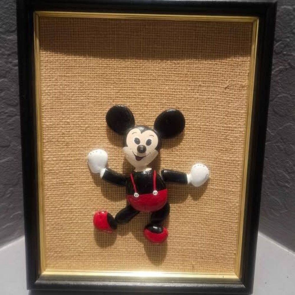Mickey Mouse Framed Rock Art 11x9 inches